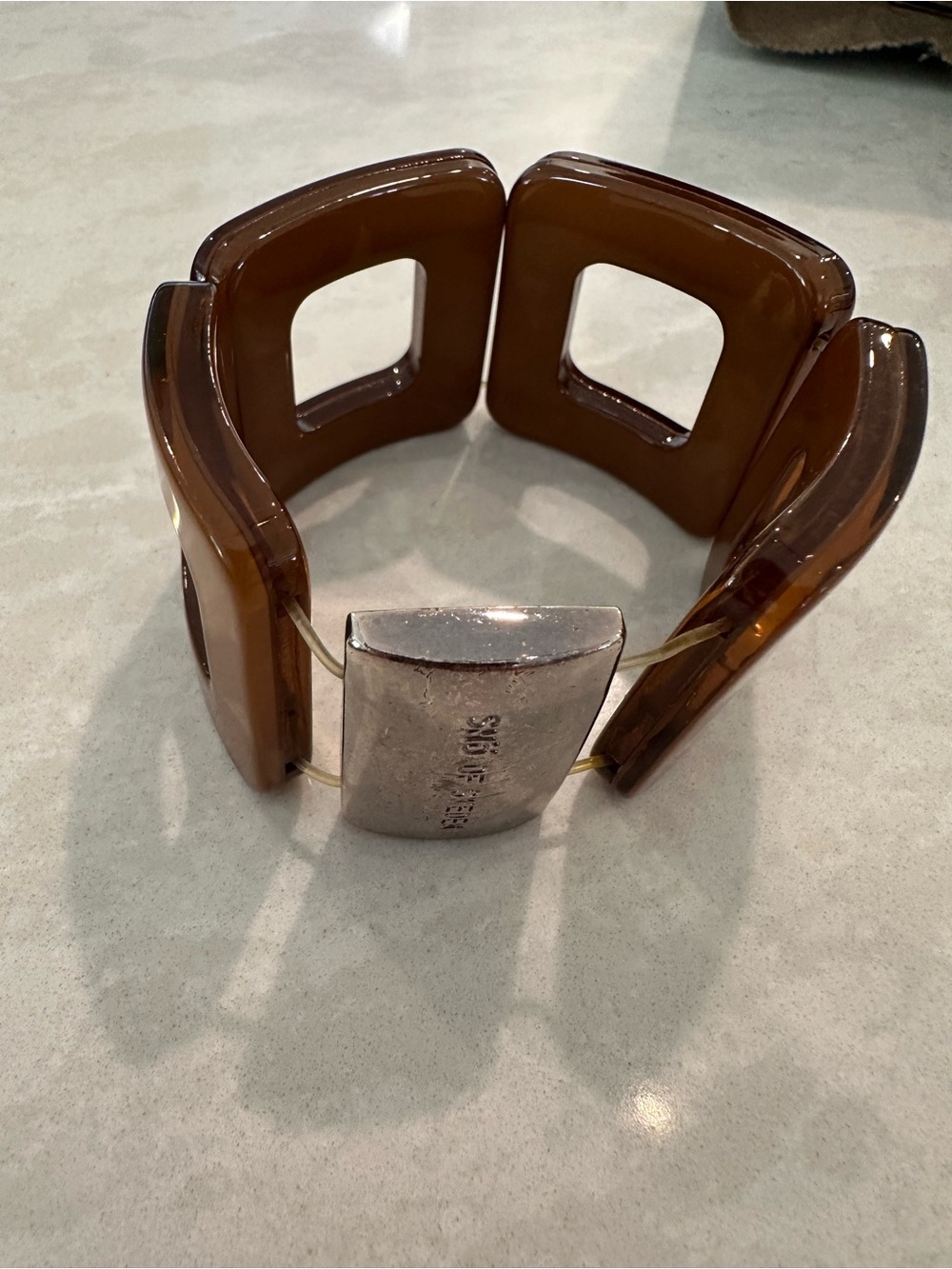 Acrylic Bracelet with Silver Accent